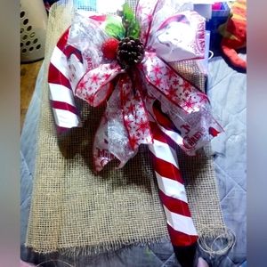 Candy cane Christmas wreath